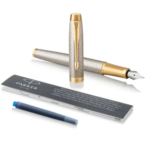 Писалка Parker IM Prem Warm Silver GT, F, с кутия