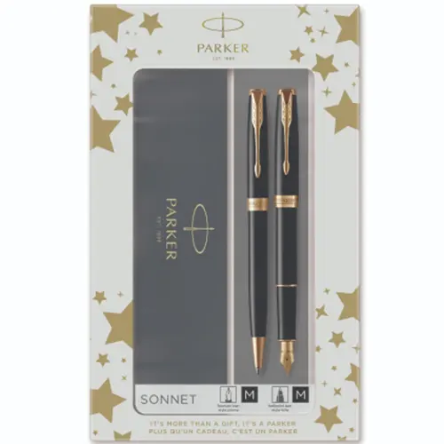 Комплект Parker Royal Sonnet Black GT, Химикалка и писалка